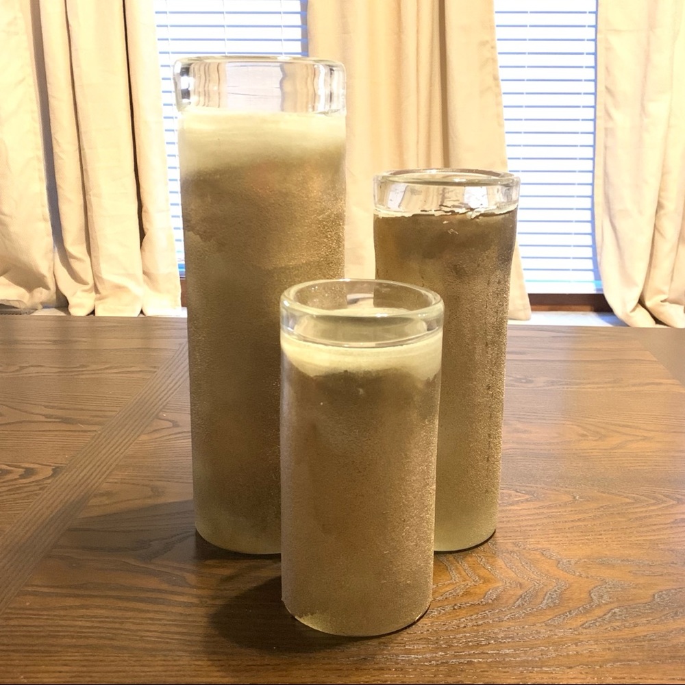 Medium-Heavy Glass Frosted Gold Vase - Picture 3 of 6